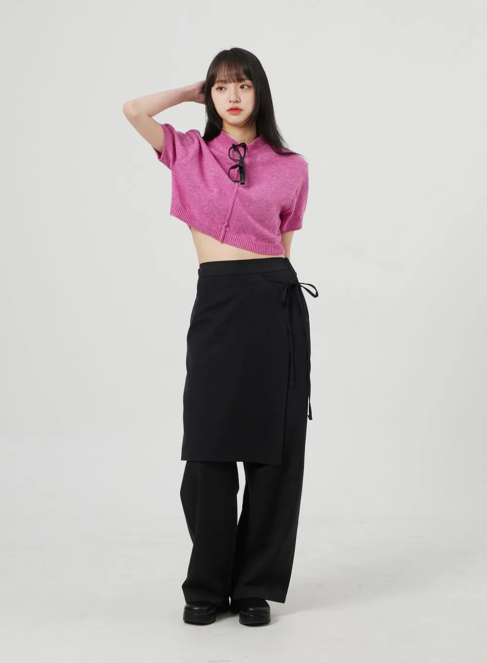 Wrapped Skirt Wide Leg Pants OF324