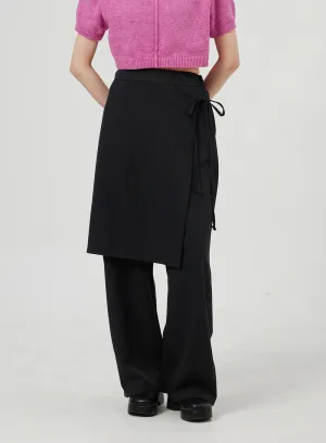 Wrapped Skirt Wide Leg Pants OF324