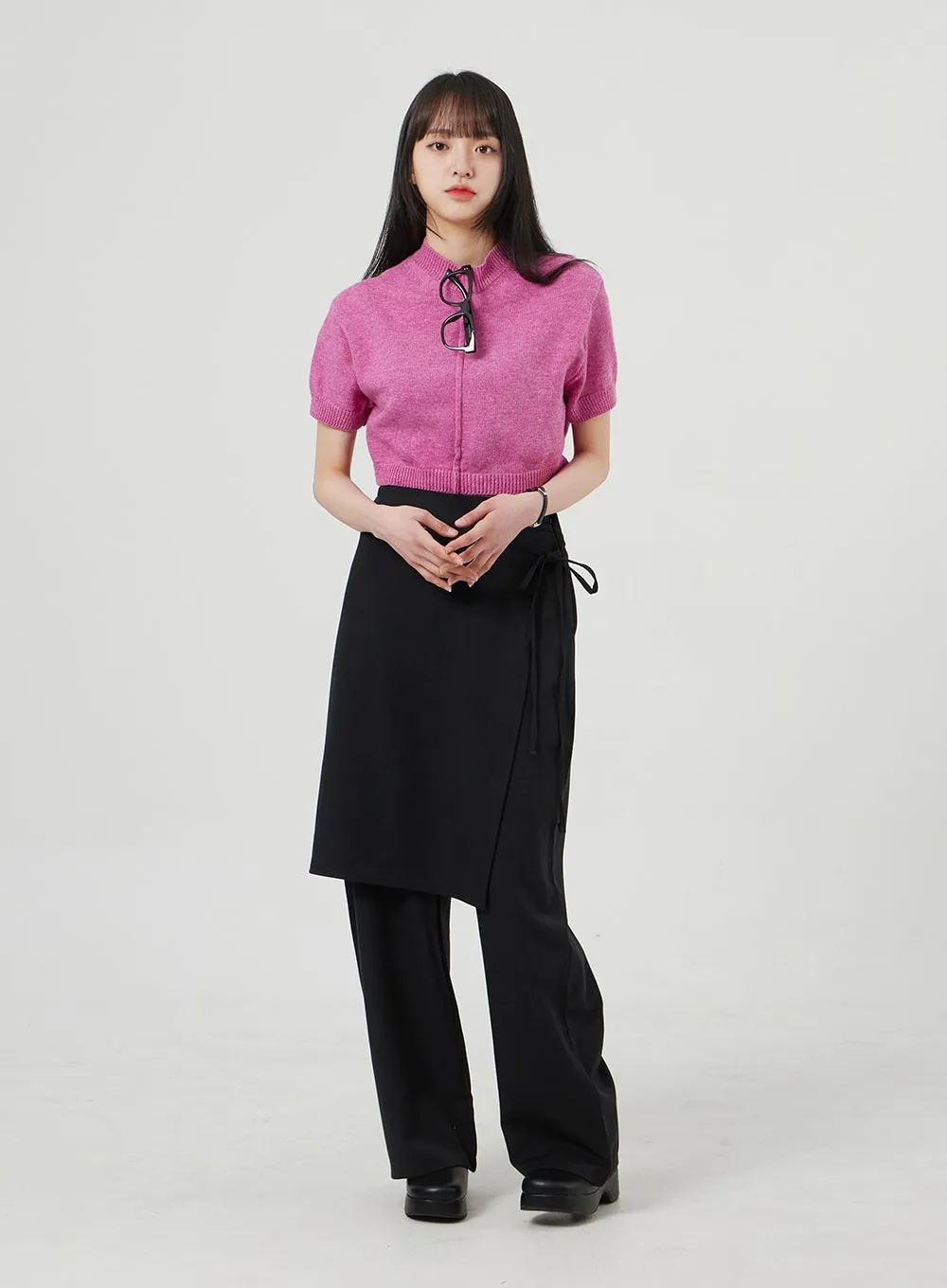 Wrapped Skirt Wide Leg Pants OF324