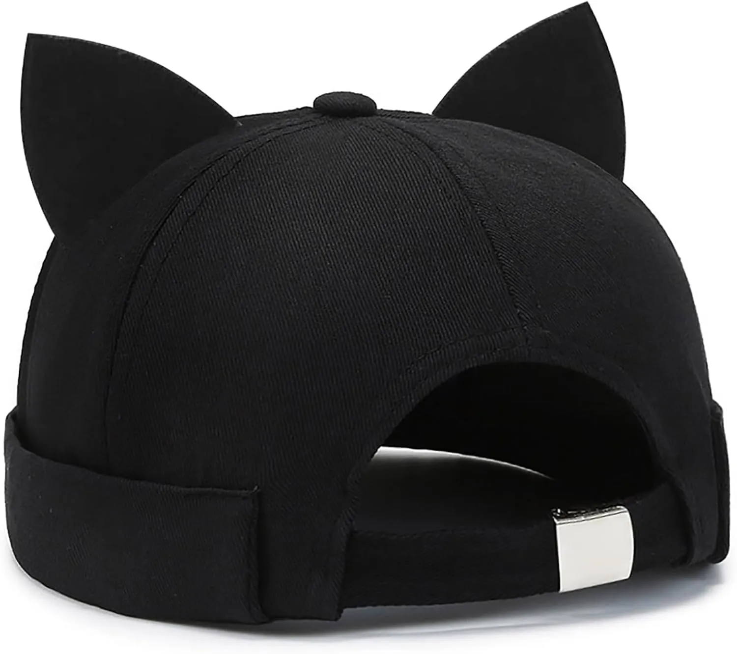 XYIYI Women Cat Ears Hat Cute Docker Cap Brimless Skullcap Sailor Cap Rolled Cuff Retro Beanie Hat
